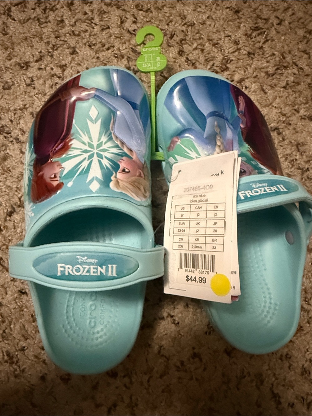 CROCS Kids Frozen II Light Blue Sandals with Elsa & Anna